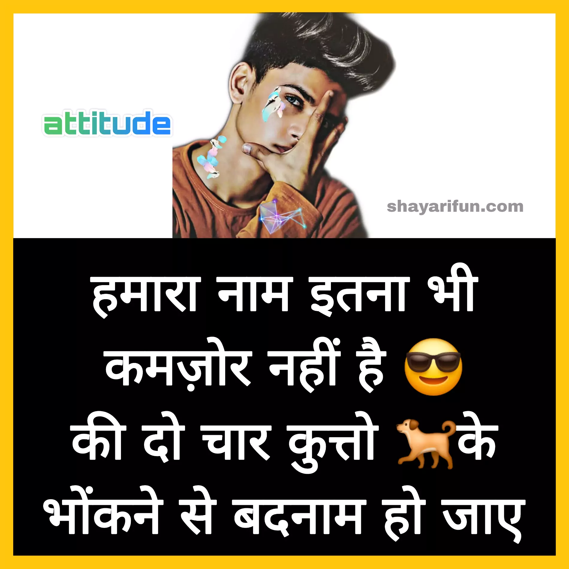 attitude status in hindi for boy shayarifun